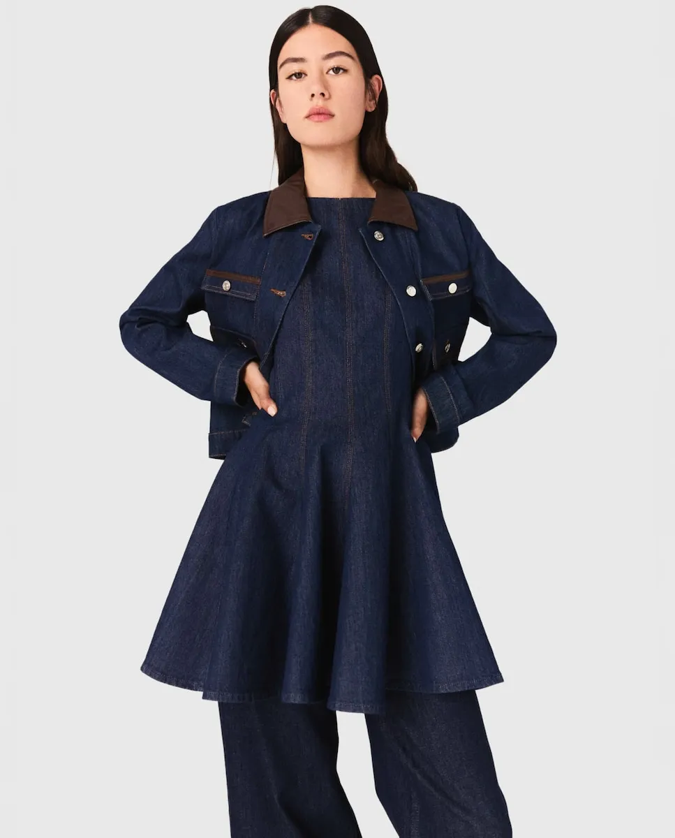 Женская джинсовая куртка с меховым воротником Maje, синий
Женская джинсовая куртка с меховым воротником Maje, синий