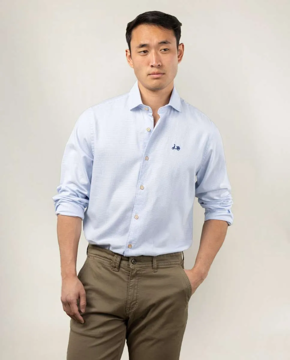 Мужская рубашка классического кроя с рисунком в елочку светло-голубого цвета Scotta 1985, светло-голубой
Мужская рубашка классического кроя с рисунком в елочку светло-голубого цвета Scotta 1985, светло-голубой