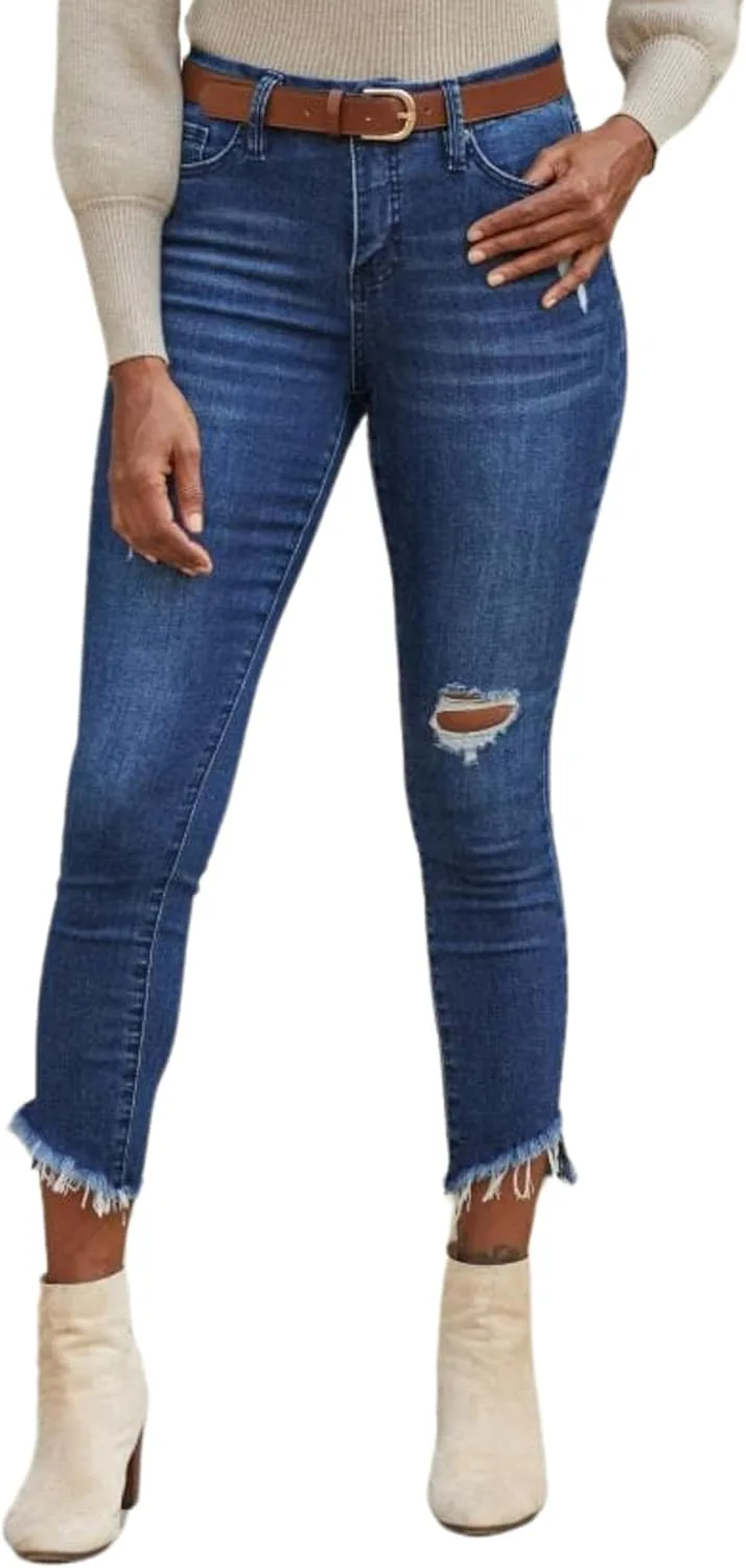 Royalty for Me Women's Curvy Fit High Rise Frayed Slanted Ankle Jean
Royalty for Me Women's Curvy Fit High Rise Frayed Slanted Ankle Jean