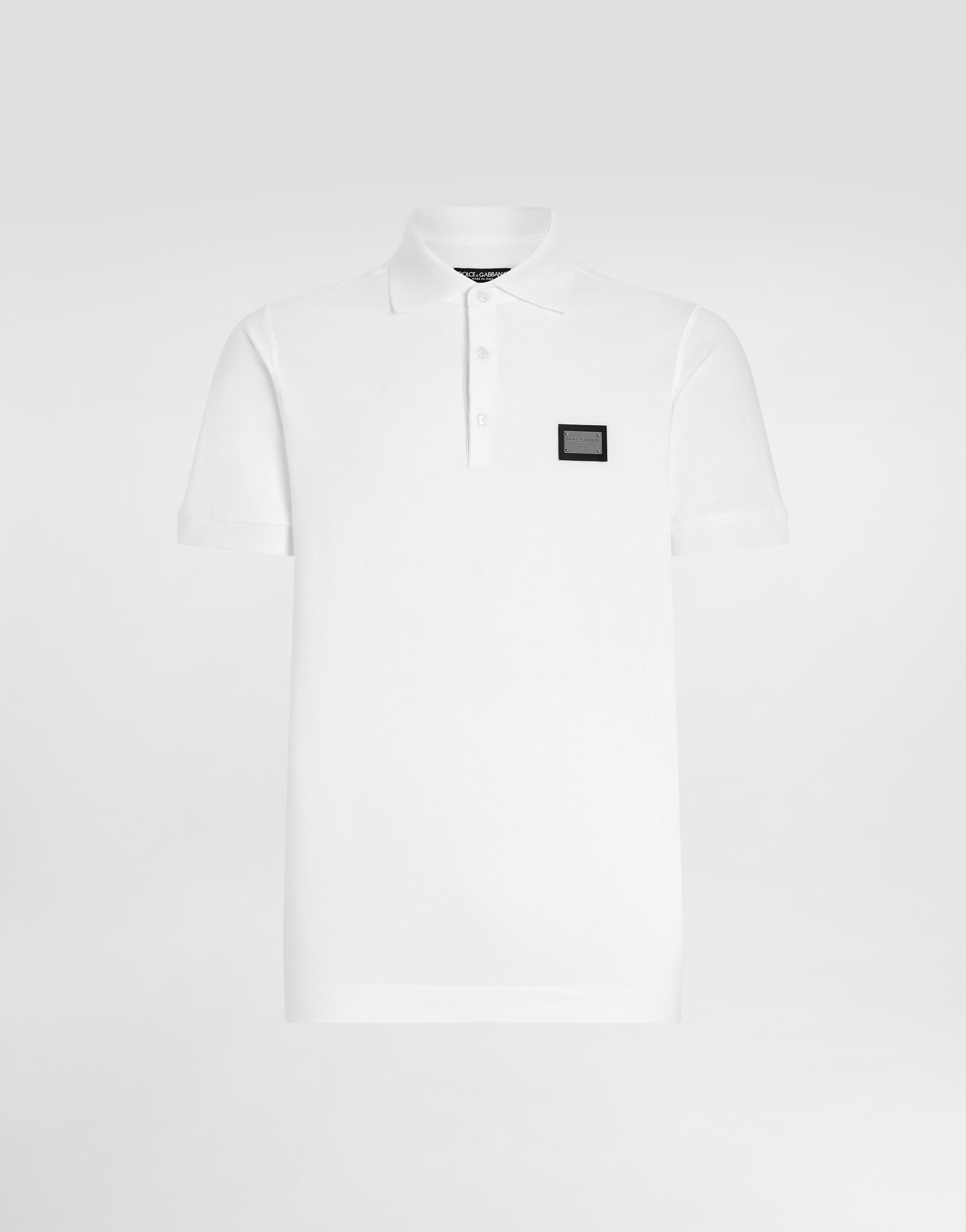 Поло из хлопкового пике с фирменной нашивкой Dolce & Gabbana, белый
Поло из хлопкового пике с фирменной нашивкой Dolce & Gabbana, белый