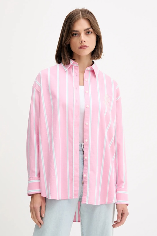 Хлопковая рубашка Guess Jeans, розовый
Хлопковая рубашка Guess Jeans, розовый