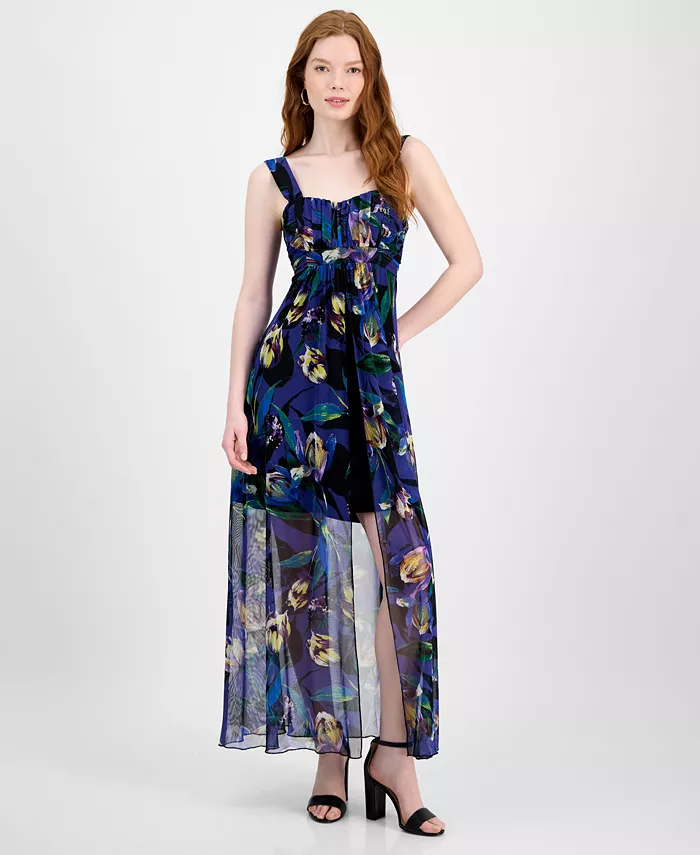 Женское облегающее платье-футляр с цветочным шифоновым верхом Connected, синий
Женское облегающее платье-футляр с цветочным шифоновым верхом Connected, синий