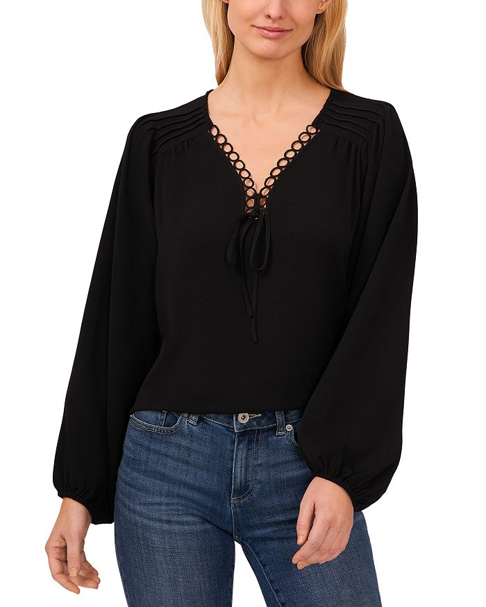 Блузка с рукавами-буфами и защипами CeCe, черный
Блузка с рукавами-буфами и защипами CeCe, черный