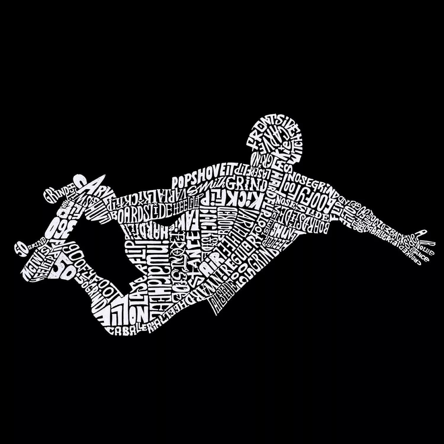 Скейтборд — мужская футболка с рисунком Word Art LA Pop Art, черный
Скейтборд — мужская футболка с рисунком Word Art LA Pop Art, черный