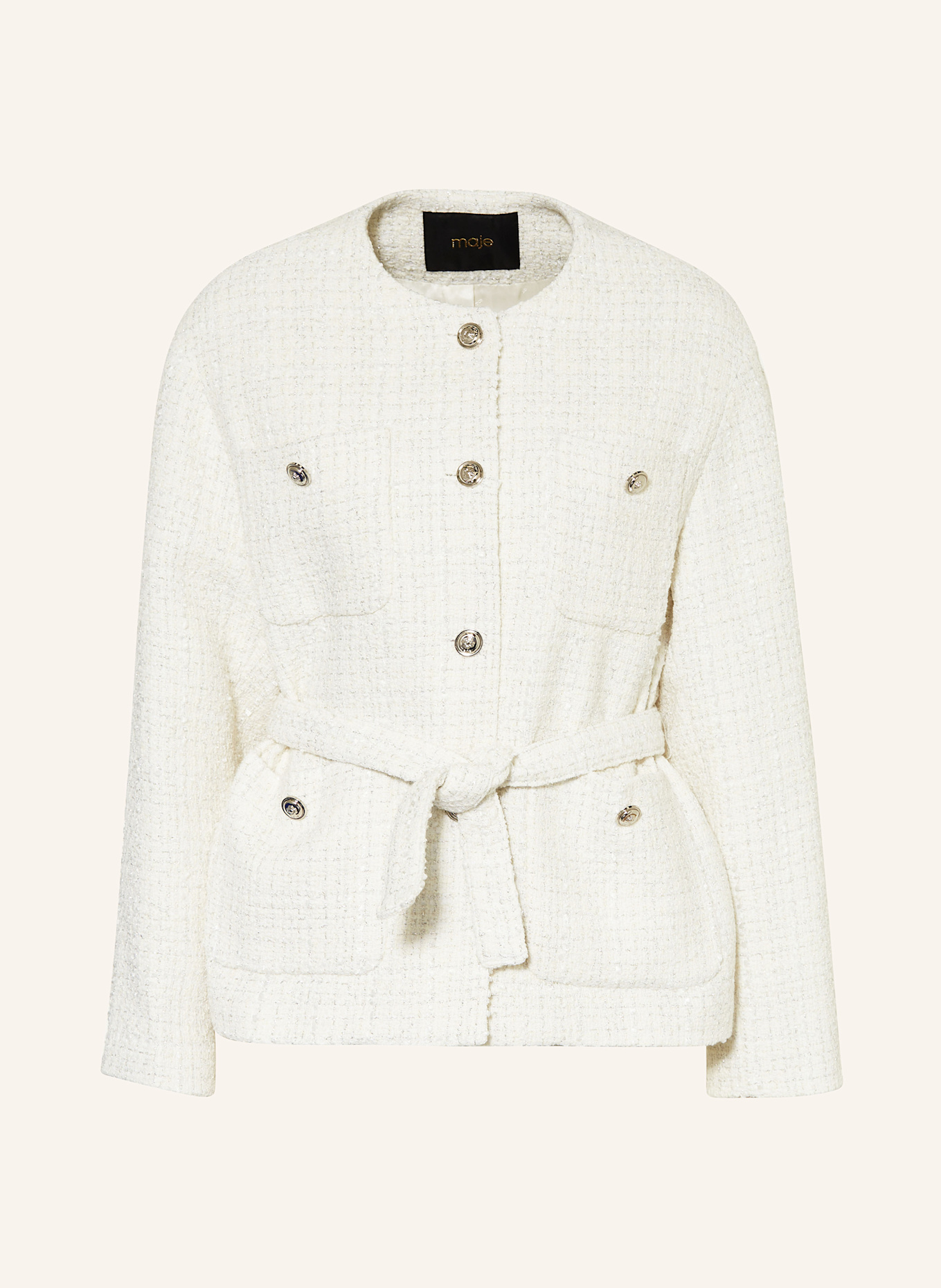 Жакет-Букле из блестящей пряжи Maje, экрю
Жакет-Букле из блестящей пряжи Maje, экрю
