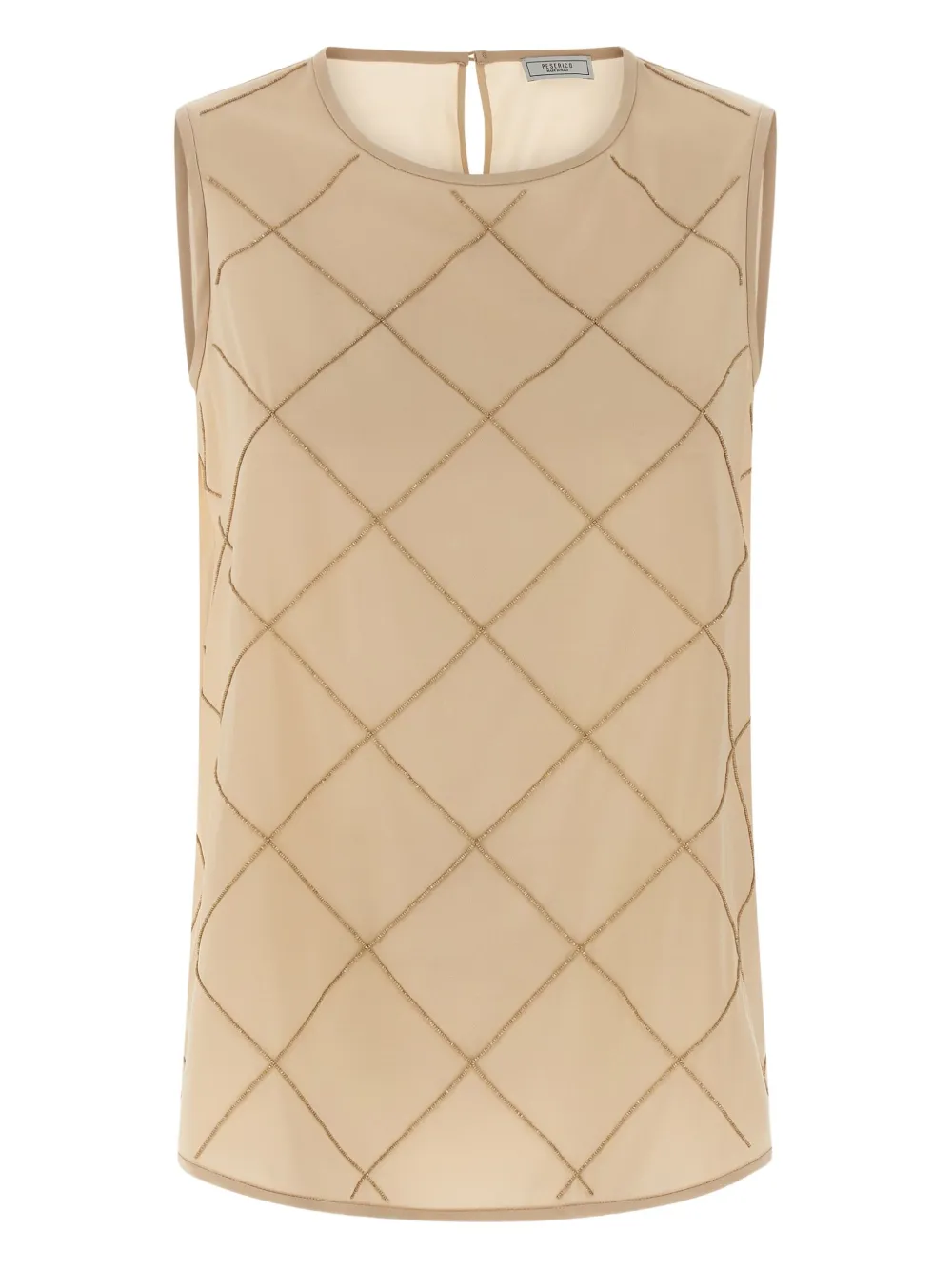 Шелковая блузка с геометрическим бисерным декором Peserico, бежевый
Шелковая блузка с геометрическим бисерным декором Peserico, бежевый