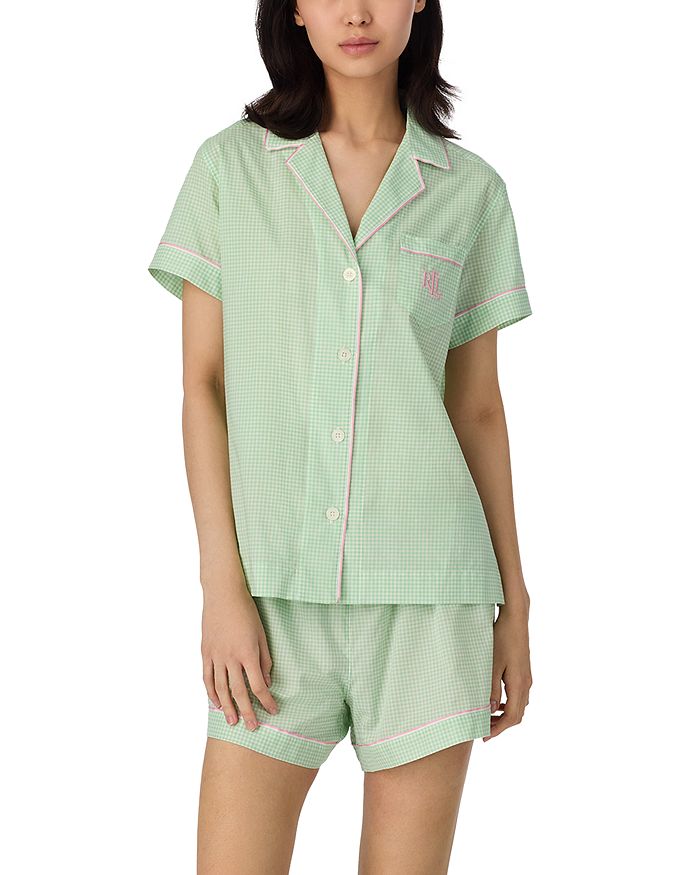 Ralph Lauren Пижамный комплект с коротким рукавом и отложным воротником в клетку Boxer Ralph Lauren, зеленый
Ralph Lauren Пижамный комплект с коротким рукавом и отложным воротником в клетку Boxer Ralph Lauren, зеленый