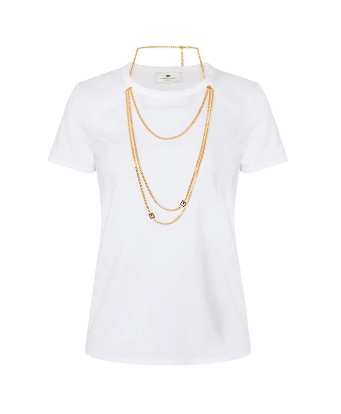 Футболка с ювелирным украшением Elisabetta Franchi, белый
Футболка с ювелирным украшением Elisabetta Franchi, белый