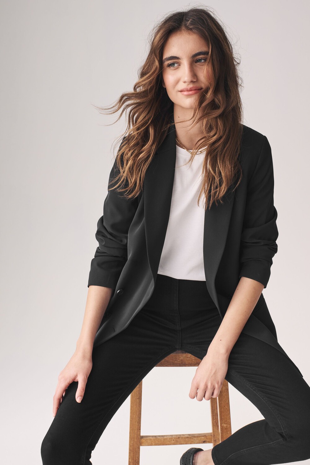 Двубортный блейзер The Set, черный
Двубортный блейзер The Set, черный