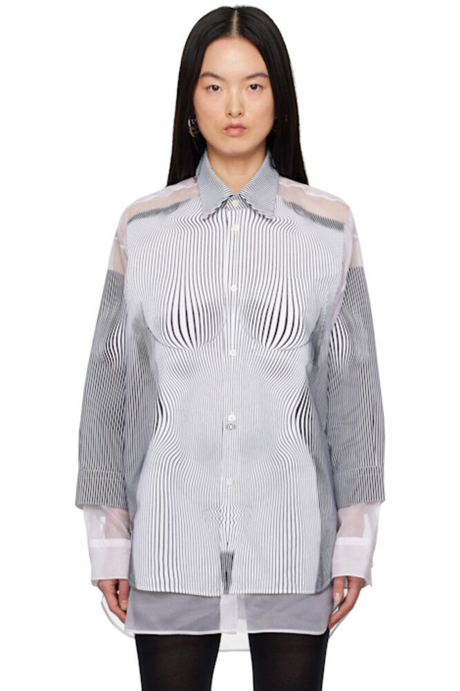 Черно-белая рубашка «The Petit Grand Pinstripe Body Morphing» Jean Paul Gaultier
Черно-белая рубашка «The Petit Grand Pinstripe Body Morphing» Jean Paul Gaultier