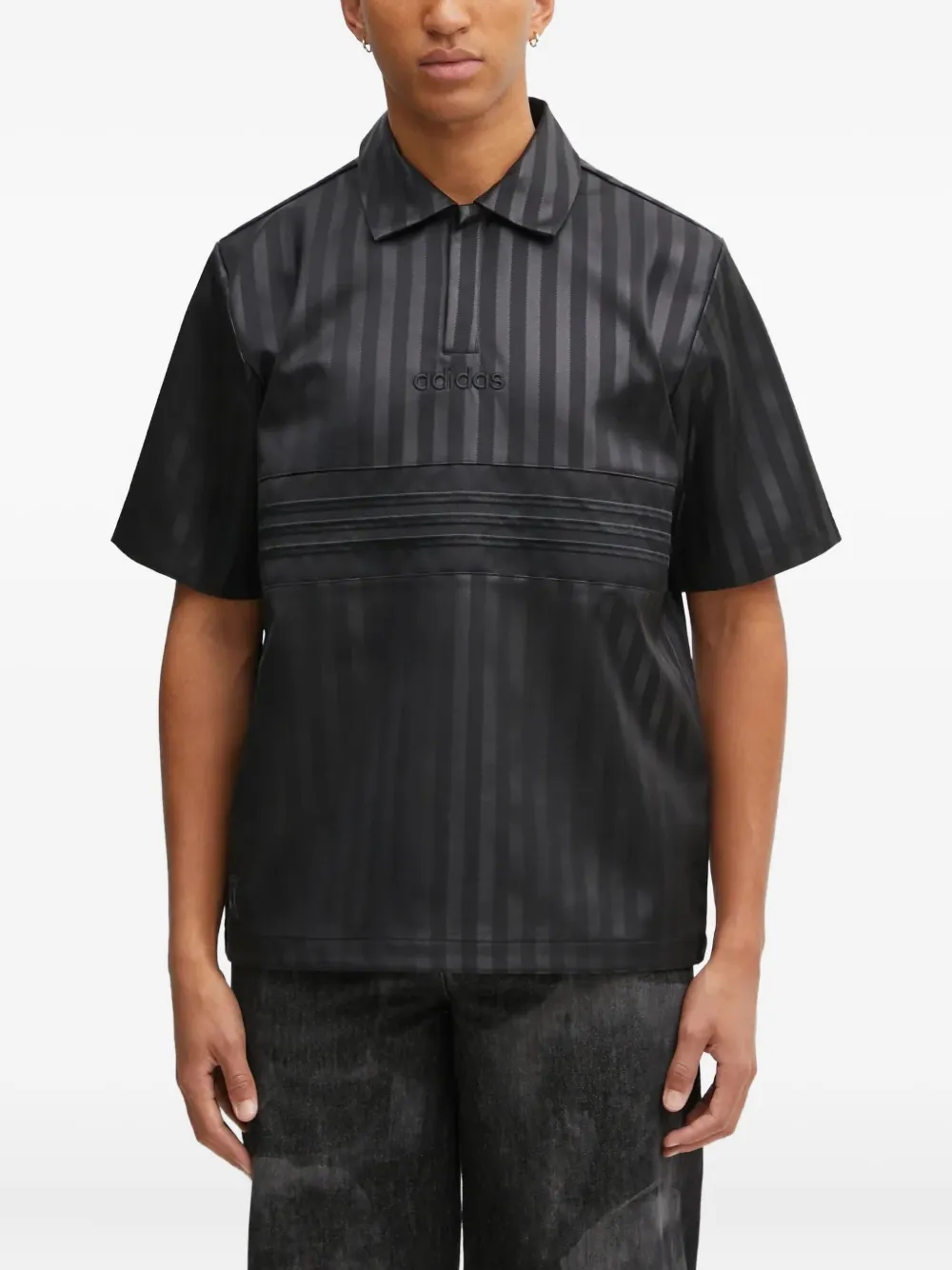 Поло в полоску с логотипом Adidas, черный
Поло в полоску с логотипом Adidas, черный