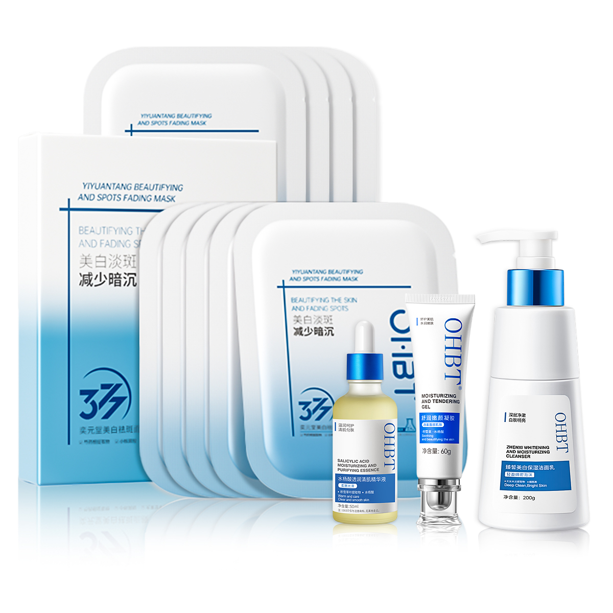 Наборы для ухода за кожей против акне с осветлением и восстановлением, осветление следов от акне OHBT
Наборы для ухода за кожей против акне с осветлением и восстановлением, осветление следов от акне OHBT