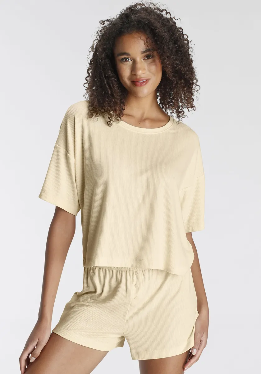 LASCANA Пижама (комплект, 2 шт.), из красивого ребристого материала, цвет Ecru
LASCANA Пижама (комплект, 2 шт.), из красивого ребристого материала, цвет Ecru