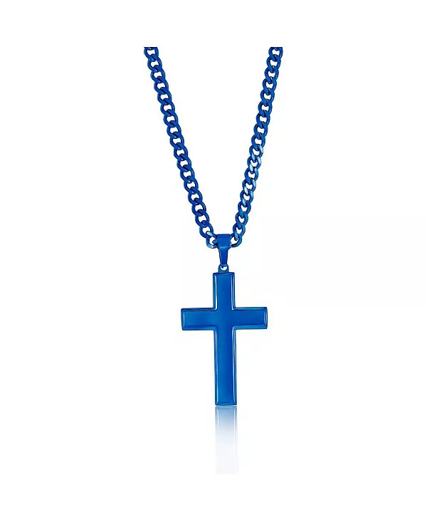 Ожерелье с крестом из полированной нержавеющей стали Metallo, blue
Ожерелье с крестом из полированной нержавеющей стали Metallo, blue