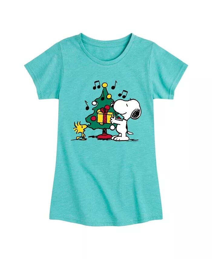Футболка с коротким рукавом и принтом рождественской елки Big Girls Peanuts, синий 
Футболка с коротким рукавом и принтом рождественской елки Big Girls Peanuts, синий