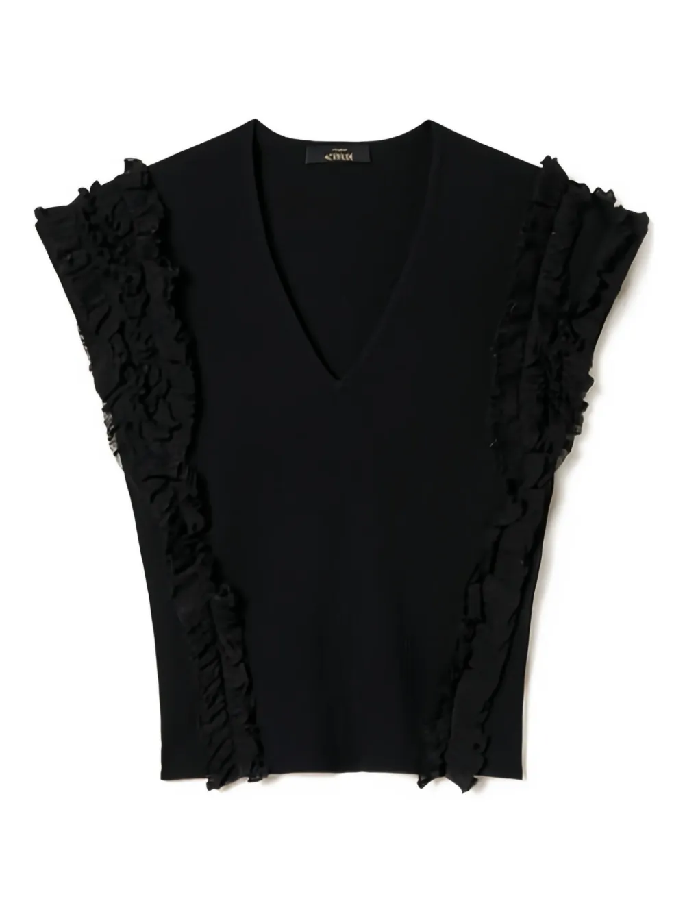 Топ в рубчик с оборками Twinset, черный
Топ в рубчик с оборками Twinset, черный