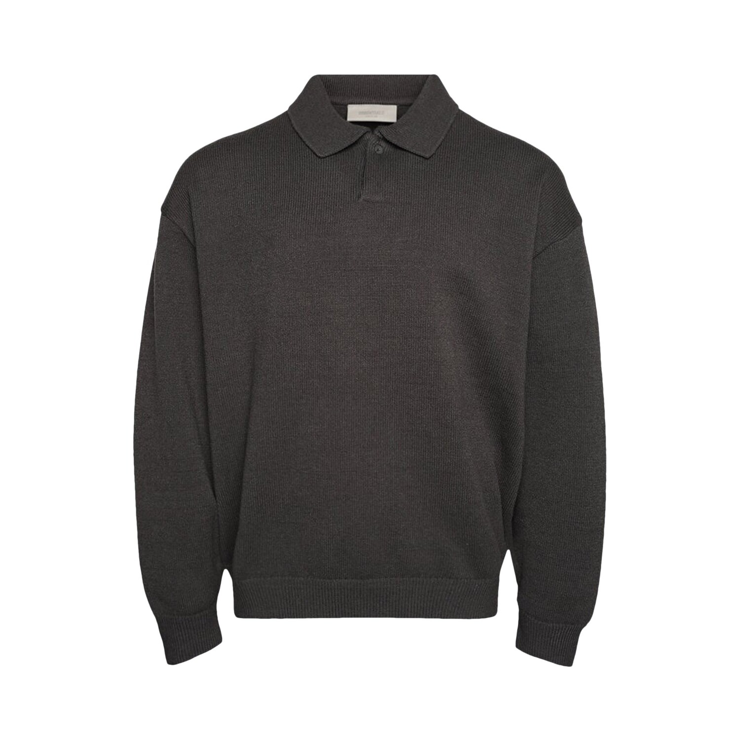 Вязаная футболка-поло с длинными рукавами Fear of God Essentials цвета Off Black
Вязаная футболка-поло с длинными рукавами Fear of God Essentials цвета Off Black