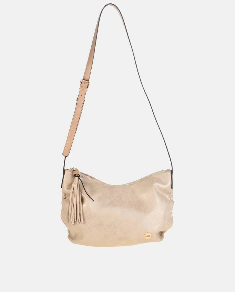 Сумка-бандо через плечо из эффекта денима с молнией Volum, бежевый
Сумка-бандо через плечо из эффекта денима с молнией Volum, бежевый