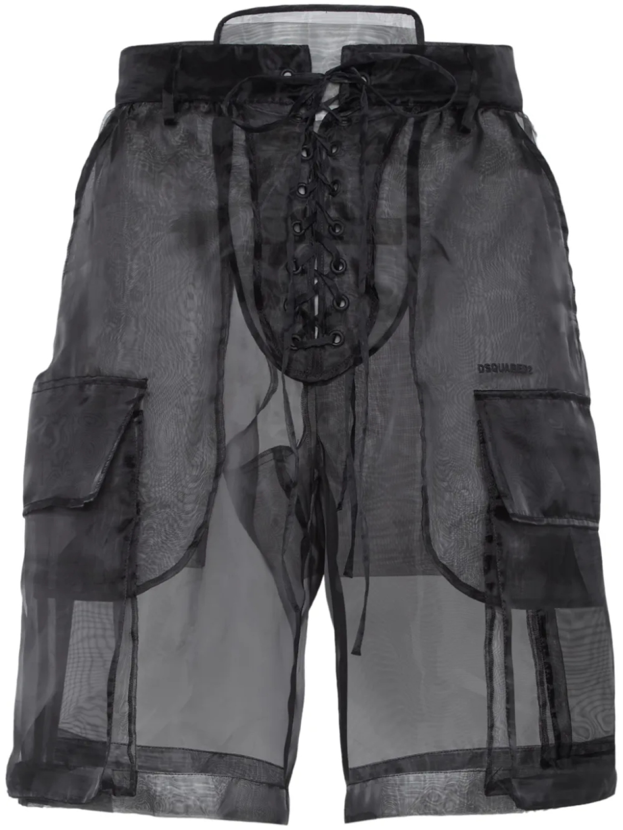 DSQUARED2 полупрозрачные шорты карго, черный
DSQUARED2 полупрозрачные шорты карго, черный
