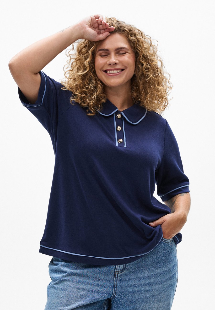 Поло Zizzi Polo shirt, Peacoat/Blue
Поло Zizzi Polo shirt, Peacoat/Blue