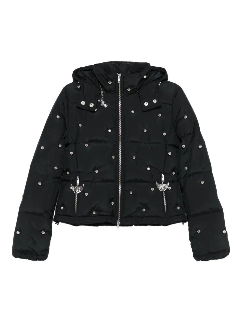 Куртка-пуховик Fallout с капюшоном и заклепками Chopova Lowena, черный 
Куртка-пуховик Fallout с капюшоном и заклепками Chopova Lowena, черный