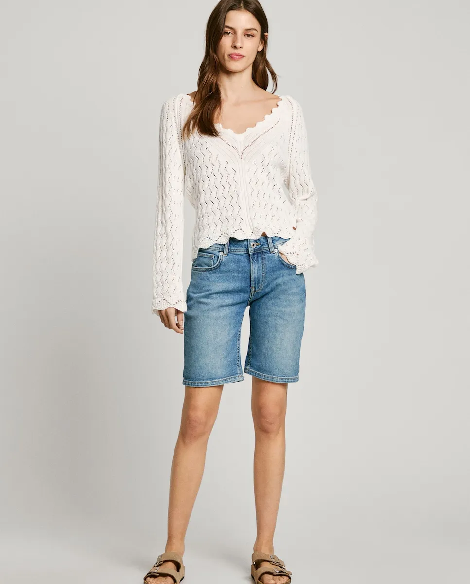 Женские шорты джинсовые облегающие потертый эффект Pepe Jeans, синий
Женские шорты джинсовые облегающие потертый эффект Pepe Jeans, синий