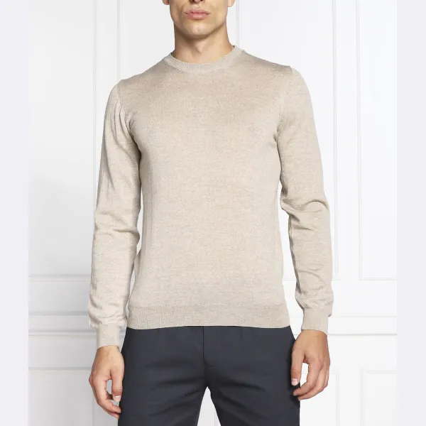 Облегающий свитер из шерсти кастера Oscar Jacobson, бежевый
Облегающий свитер из шерсти кастера Oscar Jacobson, бежевый