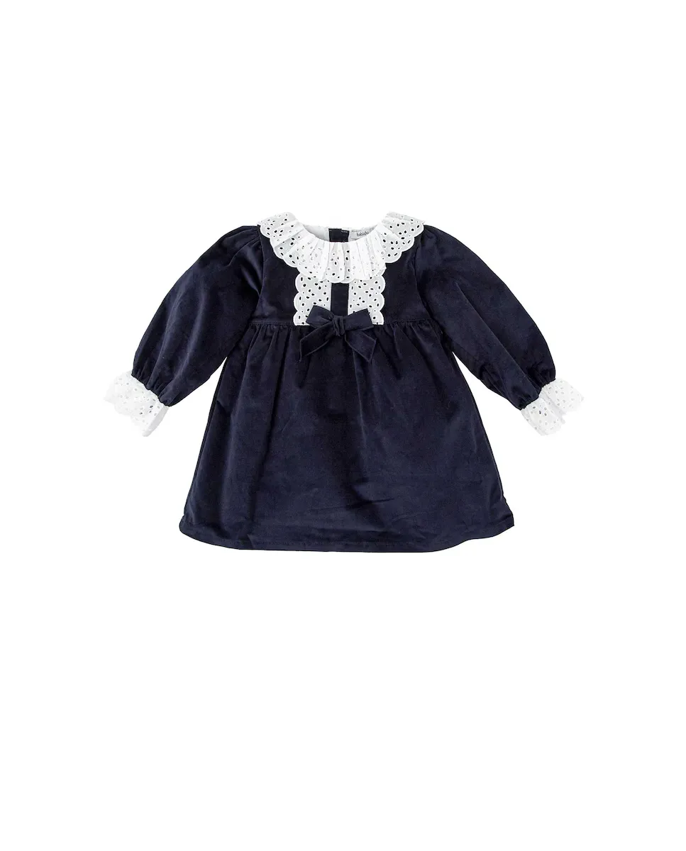 Бархатное платье для девочки с контрастными аппликациями BABIDÚ, темно-синий
Бархатное платье для девочки с контрастными аппликациями BABIDÚ, темно-синий