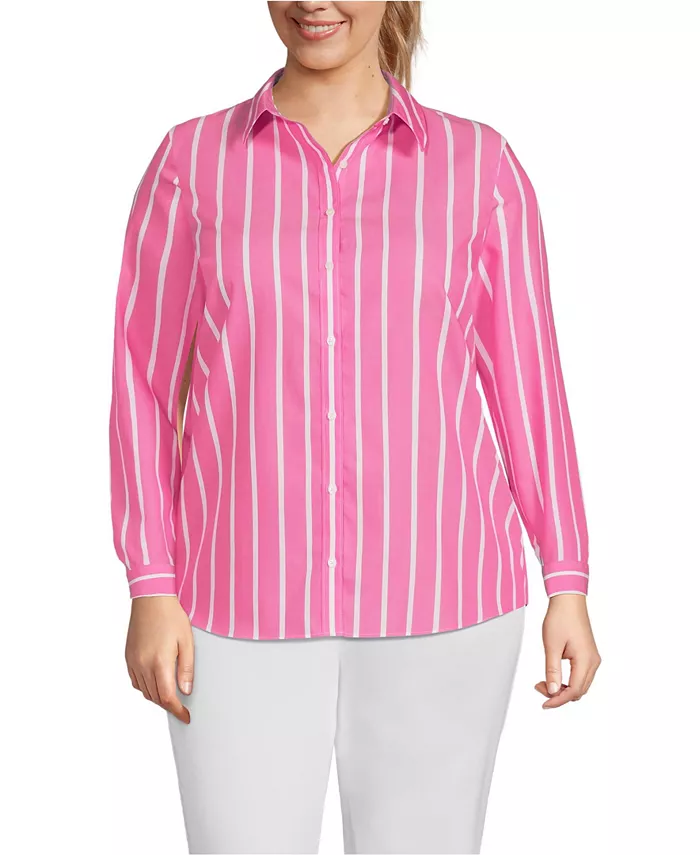 Рубашка без глажки на пуговицах Plus Size Lands' End, розовый
Рубашка без глажки на пуговицах Plus Size Lands' End, розовый