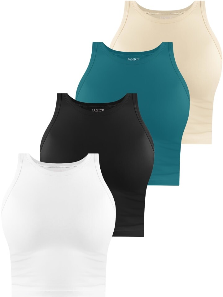 Топ Janice 4 x Damen crop hochgeschlossen Niah, цвет weiß/schwarz/petrol/beige
Топ Janice 4 x Damen crop hochgeschlossen Niah, цвет weiß/schwarz/petrol/beige