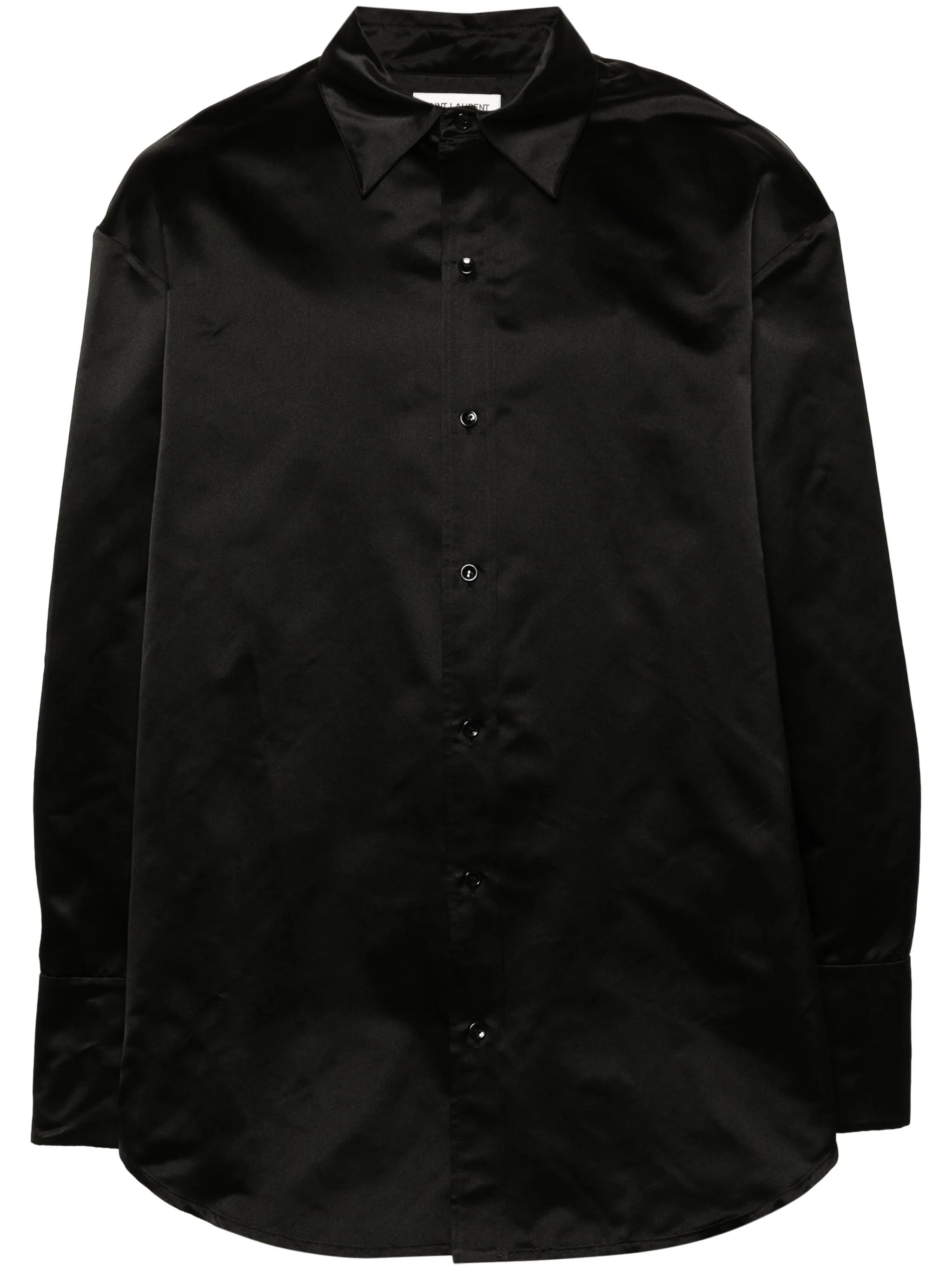 Шелковая рубашка с длинными рукавами Saint Laurent, черный
Шелковая рубашка с длинными рукавами Saint Laurent, черный