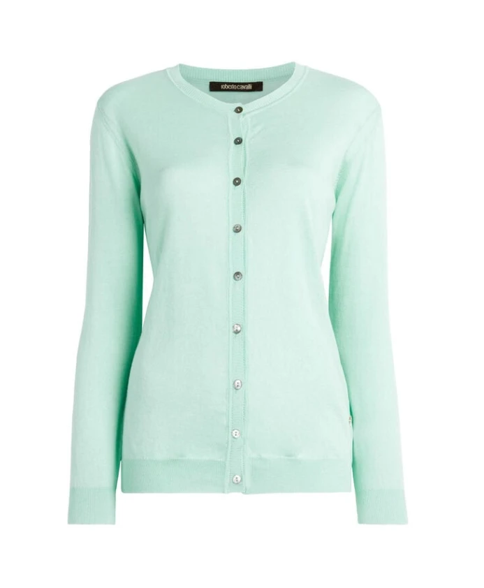 Кардиган с золотой монограммой и застежкой на пуговицы. Roberto Cavalli, синий
Кардиган с золотой монограммой и застежкой на пуговицы. Roberto Cavalli, синий