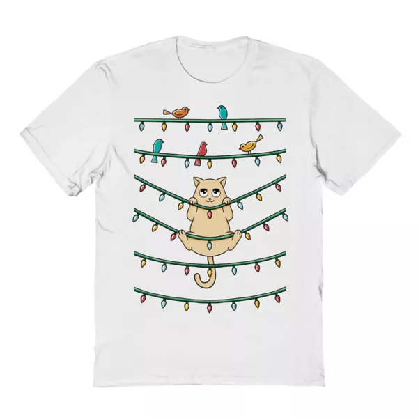 Мужская футболка с рождественским рисунком кота и птиц Licensed Character, белый
Мужская футболка с рождественским рисунком кота и птиц Licensed Character, белый