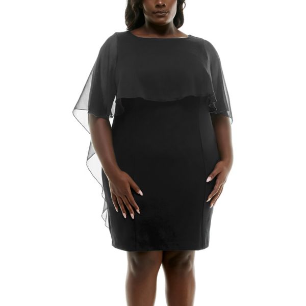 Платье-футляр большого размера из шифона с эффектом помпона Nina Leonard, черный
Платье-футляр большого размера из шифона с эффектом помпона Nina Leonard, черный