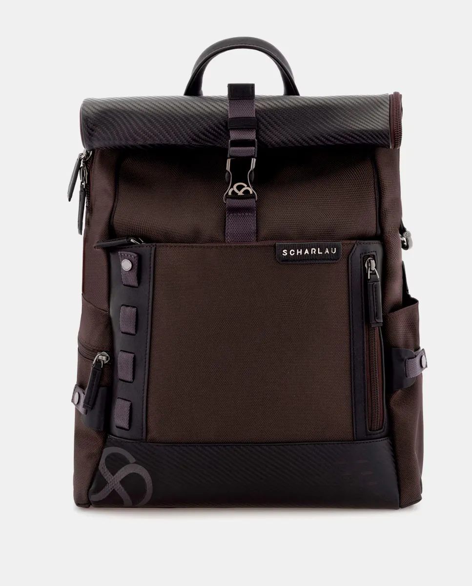 Мужской рюкзак из темно-коричневой ткани с откидным клапаном Scharlau, темно-коричневый
Мужской рюкзак из темно-коричневой ткани с откидным клапаном Scharlau, темно-коричневый