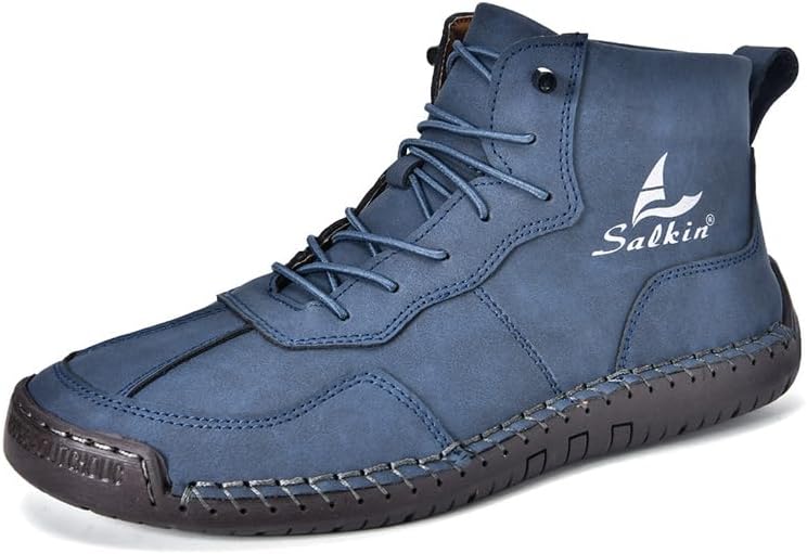 Мужские повседневные кожаные ботинки винтажные на шнуровке, высокие, легкие, нескользящие, для вождения, на плоской подошве Asifn, синий
Мужские повседневные кожаные ботинки винтажные на шнуровке, высокие, легкие, нескользящие, для вождения, на плоской подошве Asifn, синий