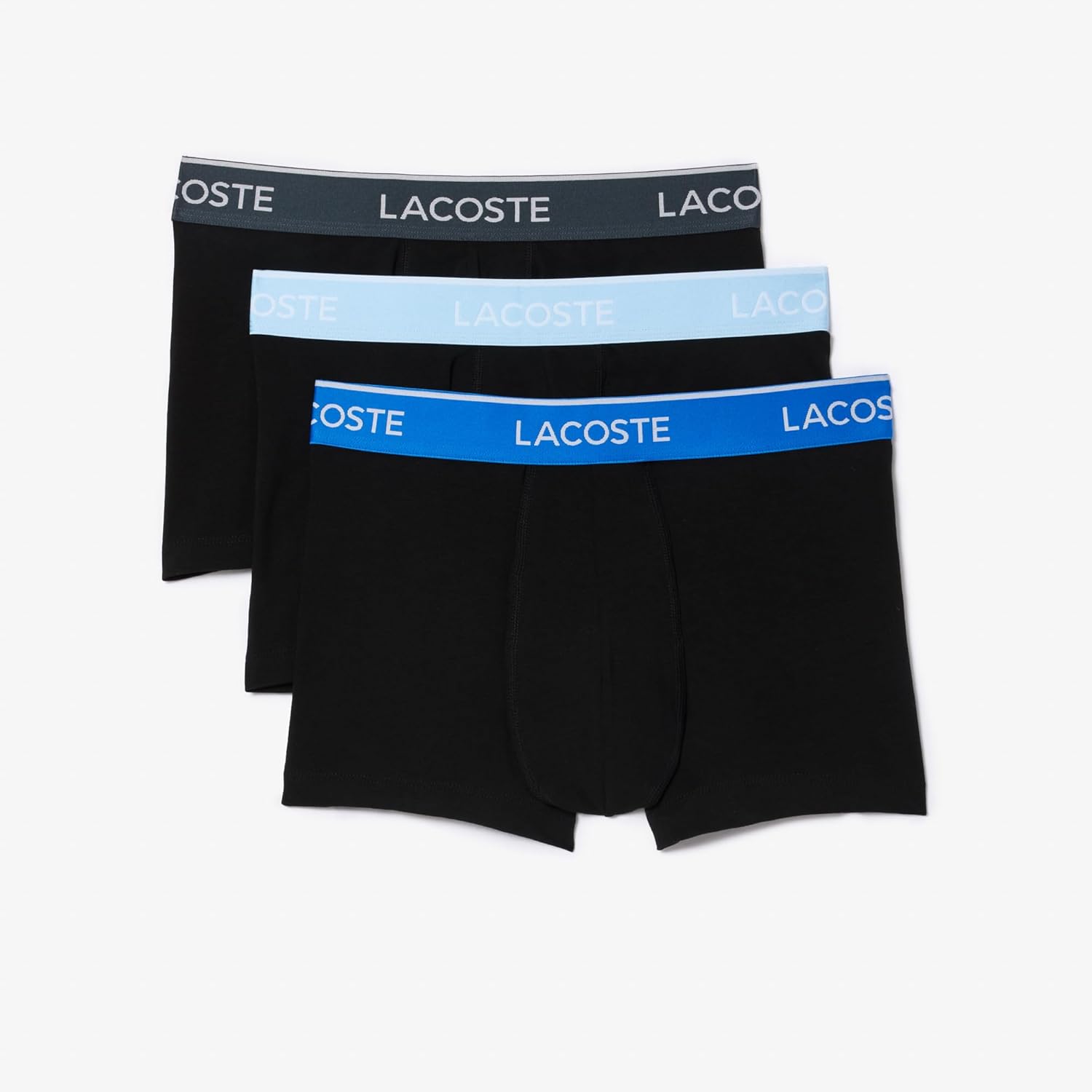 Lacoste мужские хлопковые трусы с эластичной триколорной резинкой, 3 шт, Black With Ocean Blue/Sky Mist/Graphite Waistbands
Lacoste мужские хлопковые трусы с эластичной триколорной резинкой, 3 шт, Black With Ocean Blue/Sky Mist/Graphite Waistbands