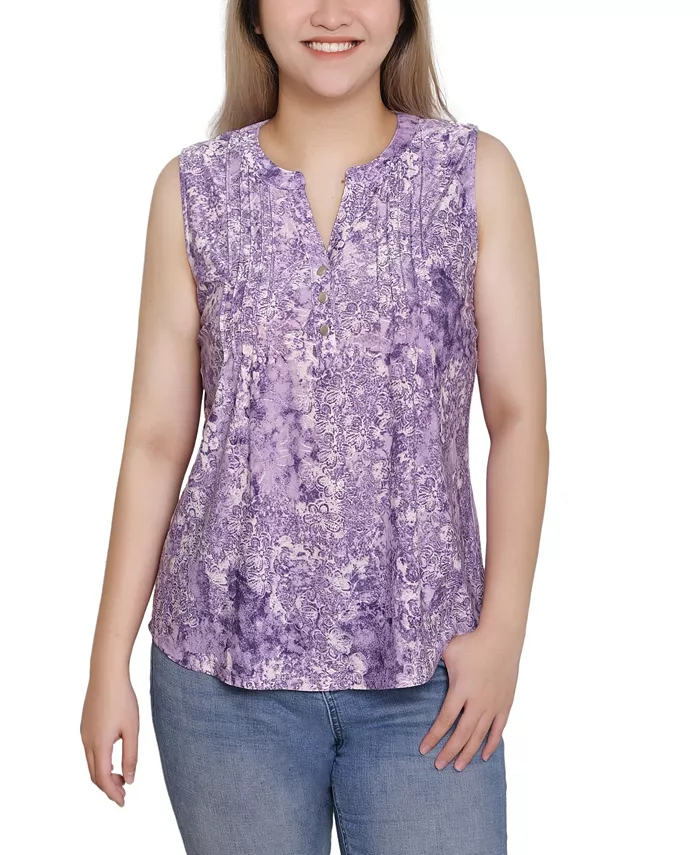 Миниатюрный жаккардовый топ без рукавов с V-образным вырезом NY Collection, фиолетовый
Миниатюрный жаккардовый топ без рукавов с V-образным вырезом NY Collection, фиолетовый