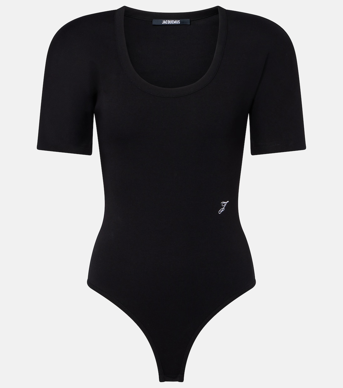 Вышитый хлопковый боди Jacquemus, черный
Вышитый хлопковый боди Jacquemus, черный