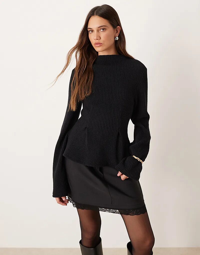 Лонгслив Gina Tricot с длинными рукавами и баской черного цвета
Лонгслив Gina Tricot с длинными рукавами и баской черного цвета