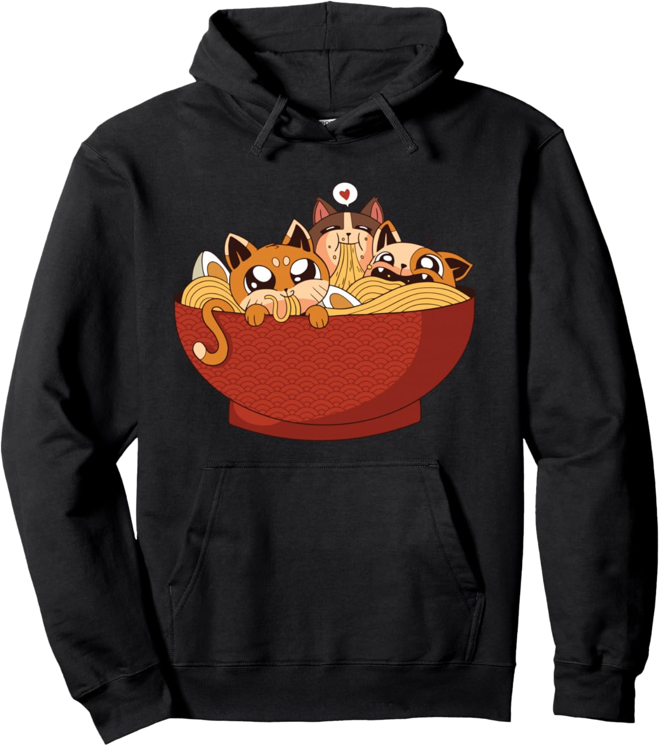 Худи с изображением японского кота из лапши рамен Japanese Ramen Design, черный
Худи с изображением японского кота из лапши рамен Japanese Ramen Design, черный