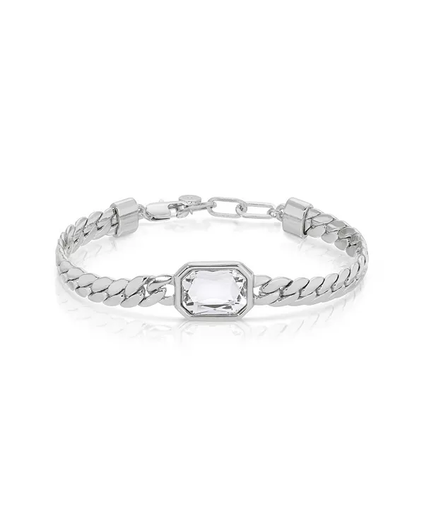 Браслет-Цепочка с кубинским декором и кристаллами Ettika, silver
Браслет-Цепочка с кубинским декором и кристаллами Ettika, silver