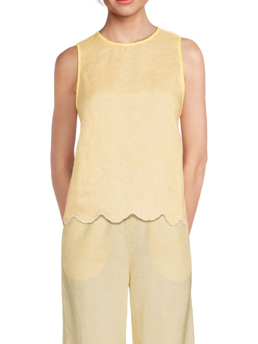 Майка без рукавов с фестончатым подолом из 100% льна Saks Fifth Avenue, цвет Limoncello
Майка без рукавов с фестончатым подолом из 100% льна Saks Fifth Avenue, цвет Limoncello