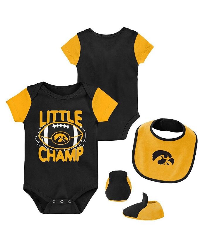 Комплект боди с нагрудником и пинетками Iowa Hawkeyes Little Champ черного и золотого цвета для новорожденных Outerstuff, черный
Комплект боди с нагрудником и пинетками Iowa Hawkeyes Little Champ черного и золотого цвета для новорожденных Outerstuff, черный