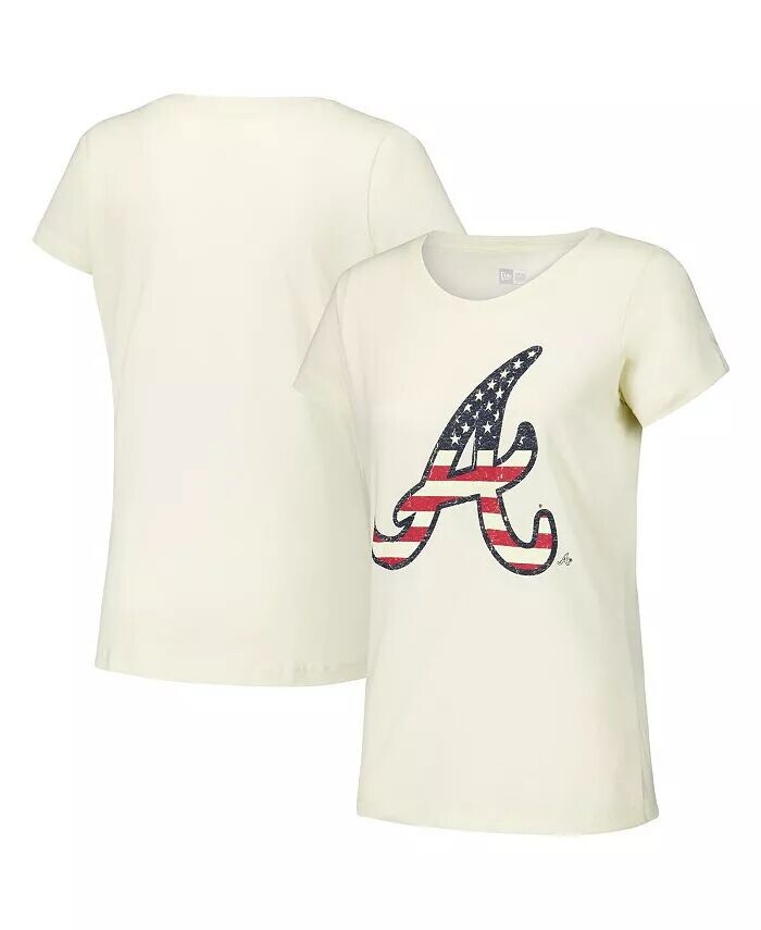 Женская кремовая футболка в винтажном стиле Atlanta Braves New Era, бежевый 
Женская кремовая футболка в винтажном стиле Atlanta Braves New Era, бежевый
