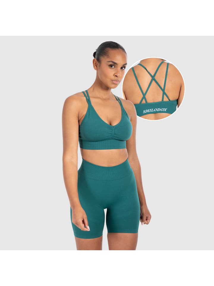SMILODOX Спортивный бюстгальтер Katrin темно-зеленого цвета
SMILODOX Спортивный бюстгальтер Katrin темно-зеленого цвета