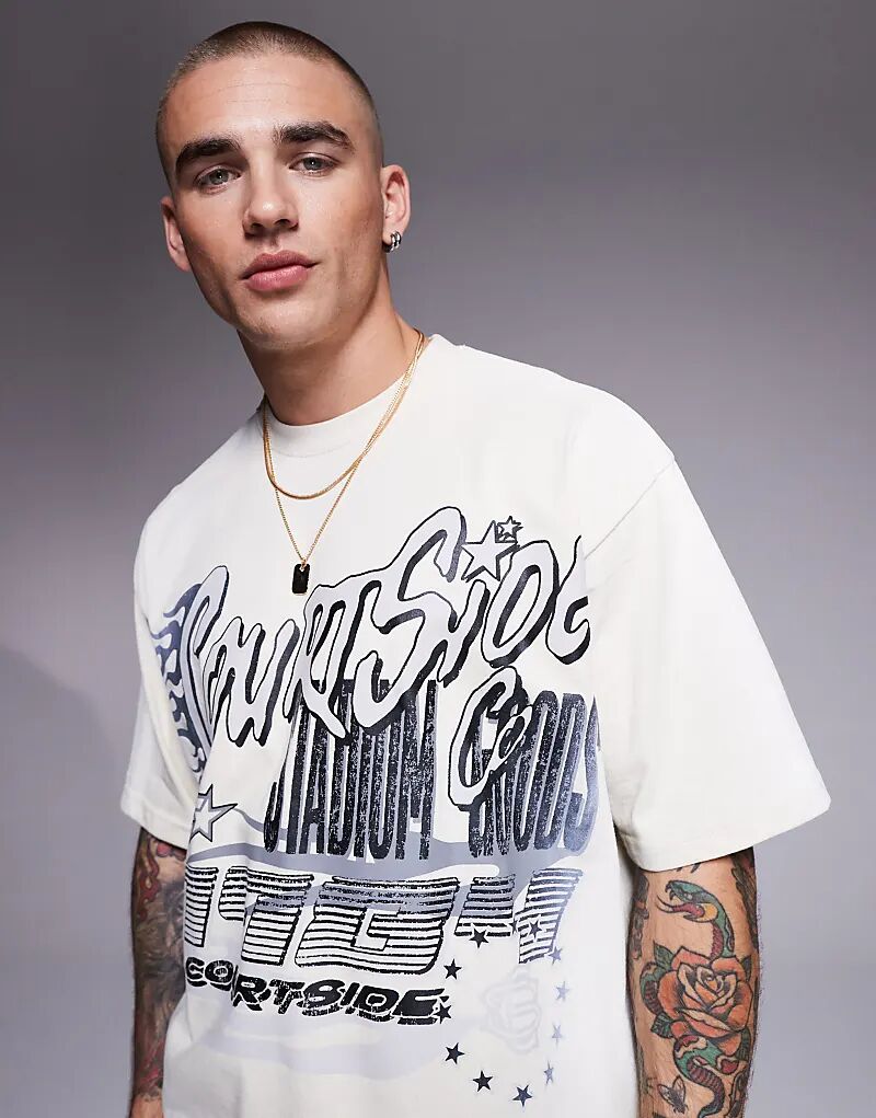 Футболка большого размера с рисунком «Courtside», плотностью 250 г/м², кремового цвета
Футболка большого размера с рисунком «Courtside», плотностью 250 г/м², кремового цвета