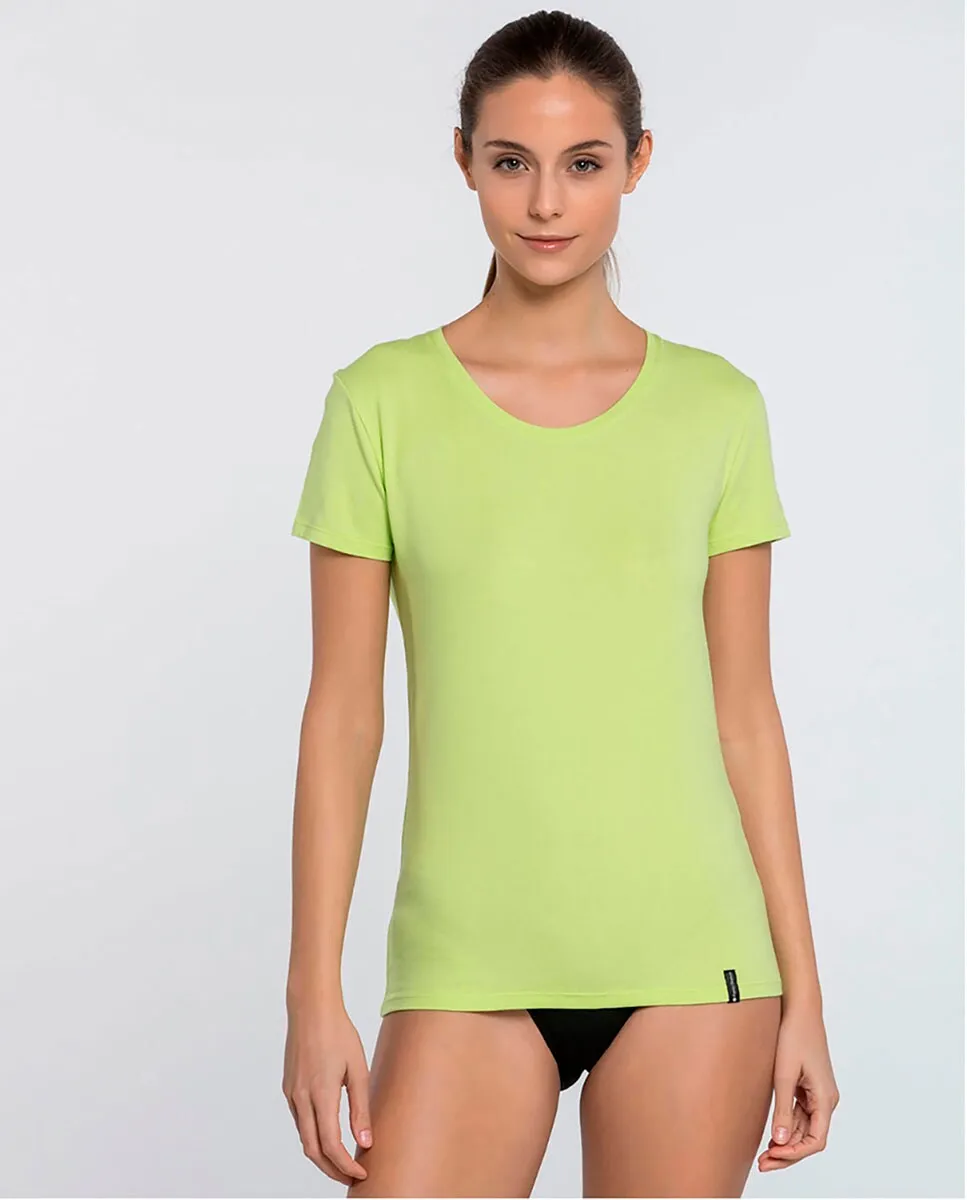 Женская хлопковая майка с короткими рукавами Punto Blanco, зеленый 
Женская хлопковая майка с короткими рукавами Punto Blanco, зеленый