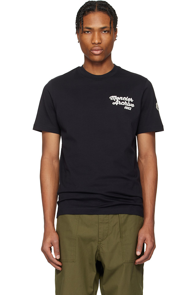 Хлопковая футболка с вышитым логотипом Moncler, синий
Хлопковая футболка с вышитым логотипом Moncler, синий