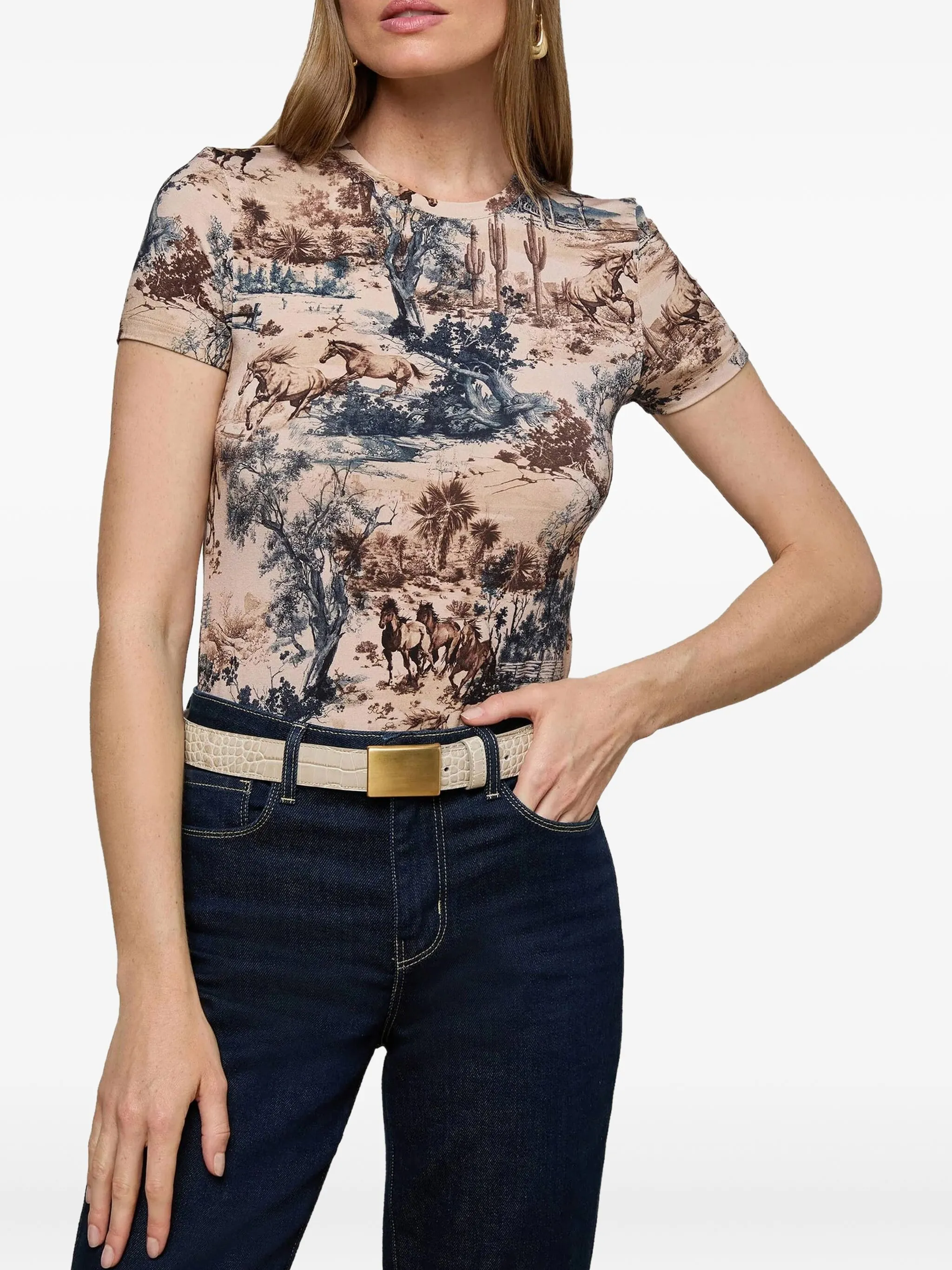 Футболка Ressi с круглым вырезом L'Agence, коричневый
Футболка Ressi с круглым вырезом L'Agence, коричневый